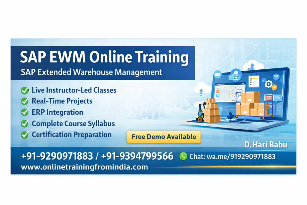 SAP EWM Online Training in India with real-time warehouse management projects and live instructor
